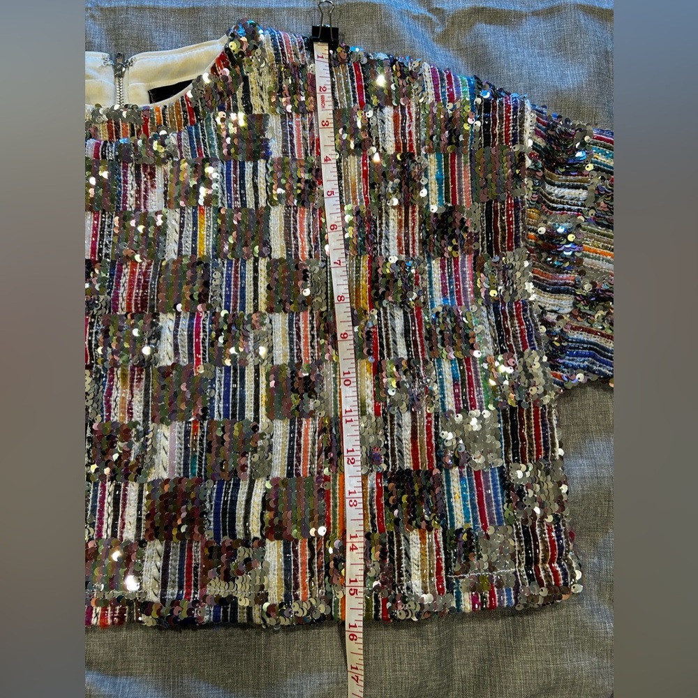 Anna Grace Multicolor Sequin Crop Top - Picture 10 of 12